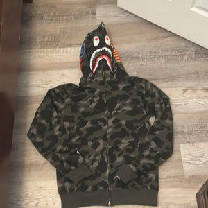 Black Camo Bape Hoodie-Sz Large